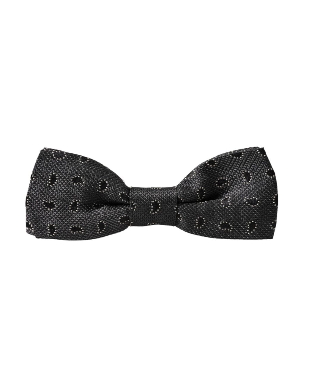 Dolce & Gabbana Brown Silk Patterned Adjustable Neck Bow Tie for men