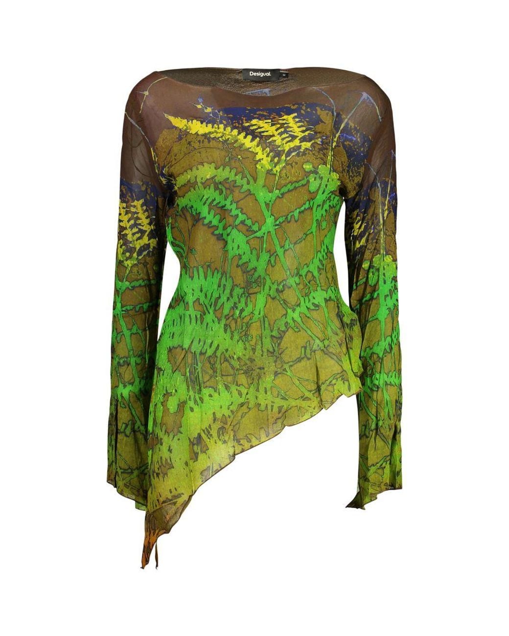 Desigual Green Brown Viscose 's Top