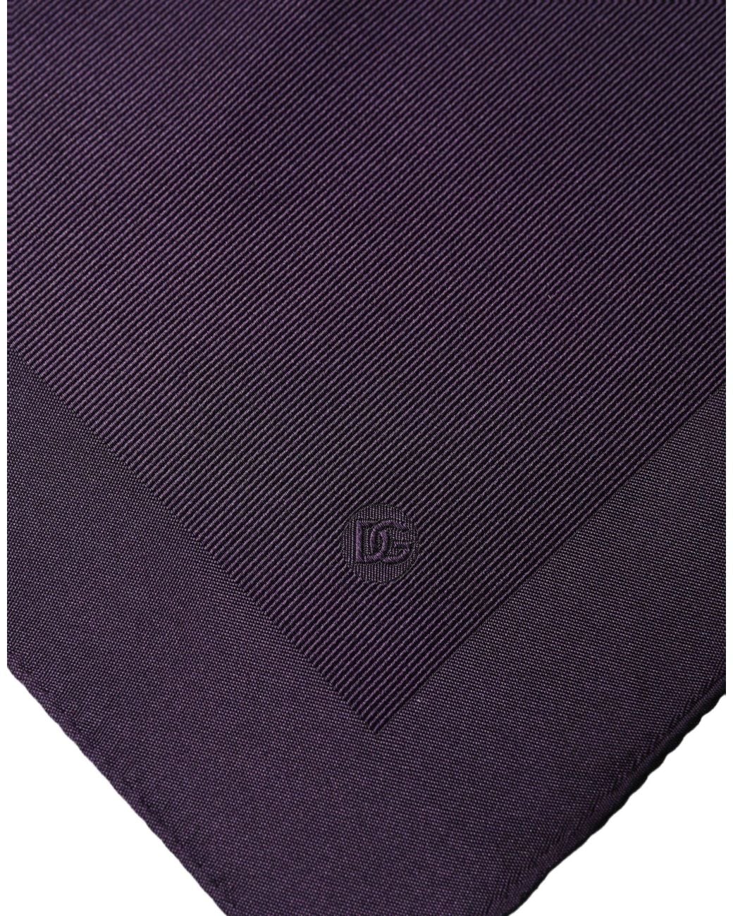 Dolce & Gabbana Blue Men Purple Square Handerkerchief Pocket Scarf for men