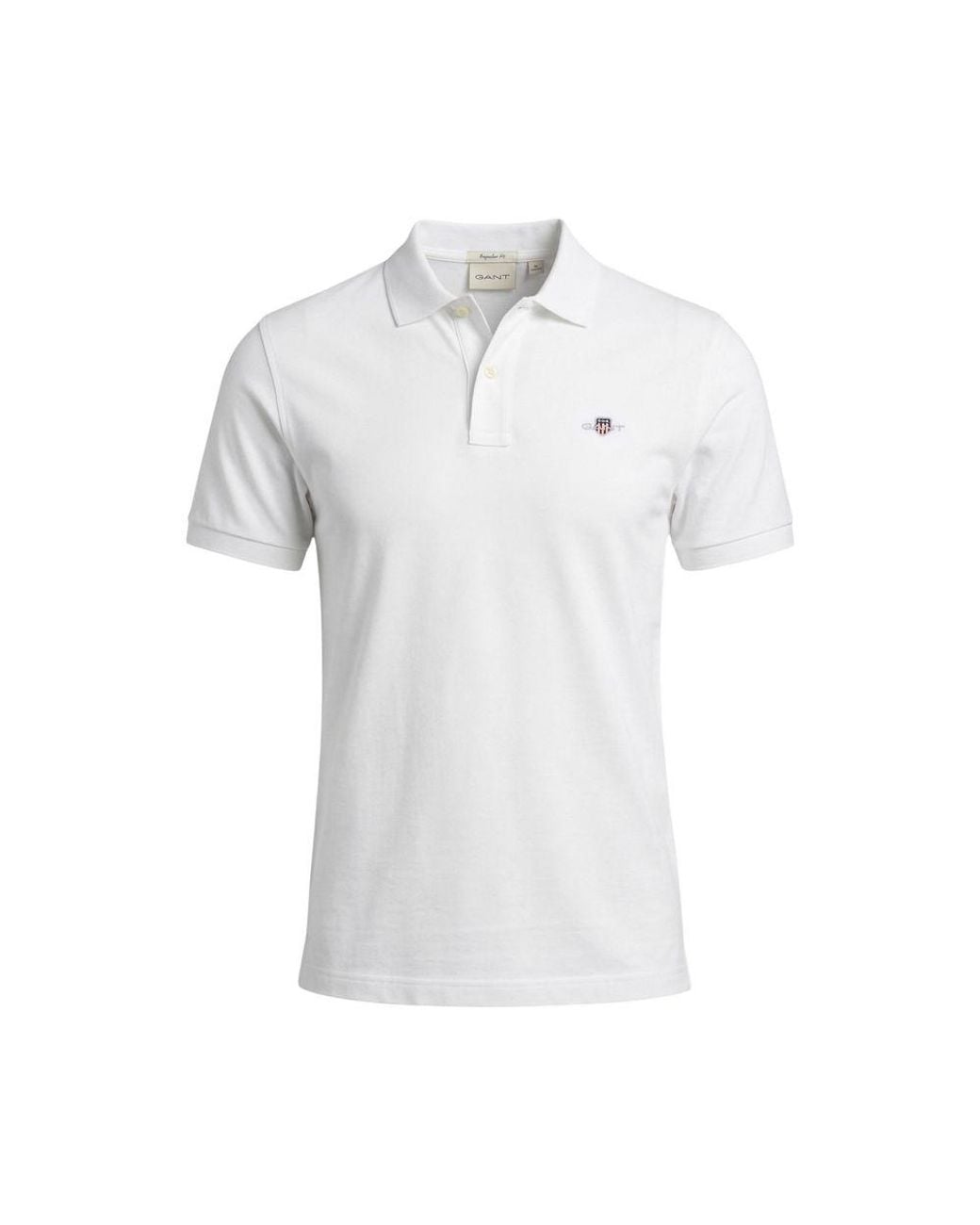 Gant White Cotton Polo Shirt for men