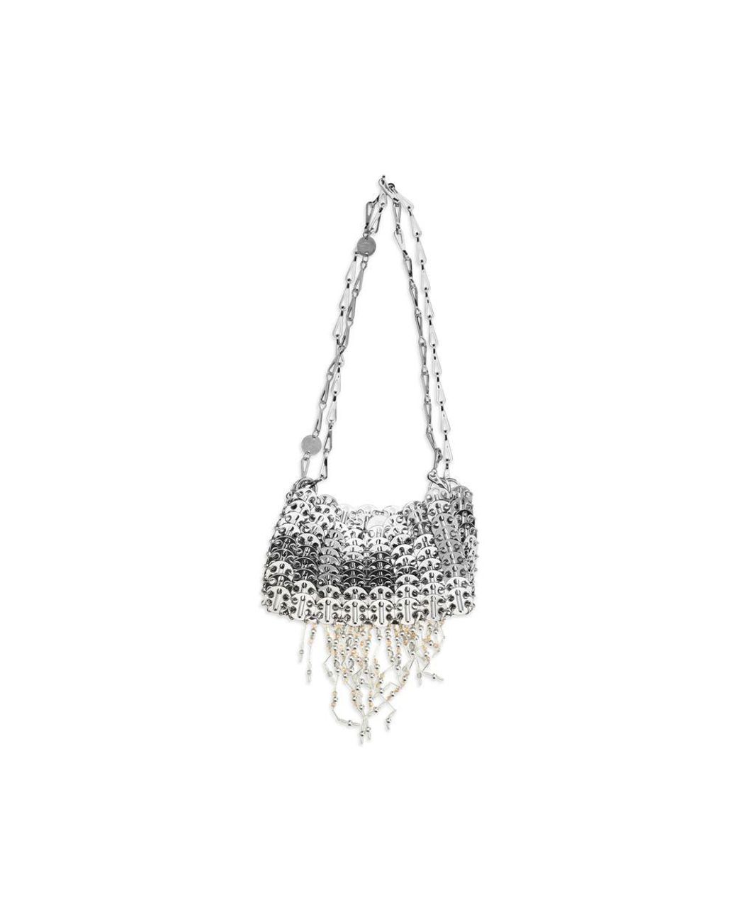 Rabanne White Silver Stainless Steel Shoulder Bag