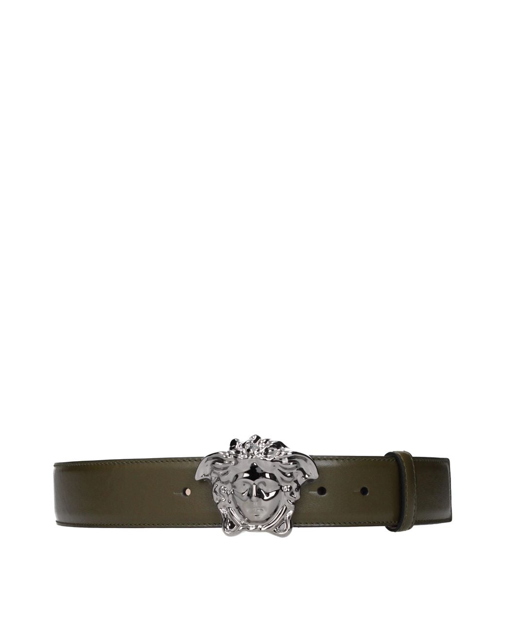 Versace Green Leather Regular Belt for men