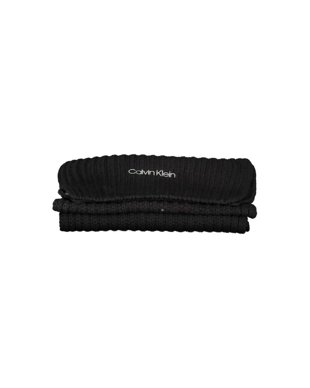 Calvin Klein Black Cotton Scarf