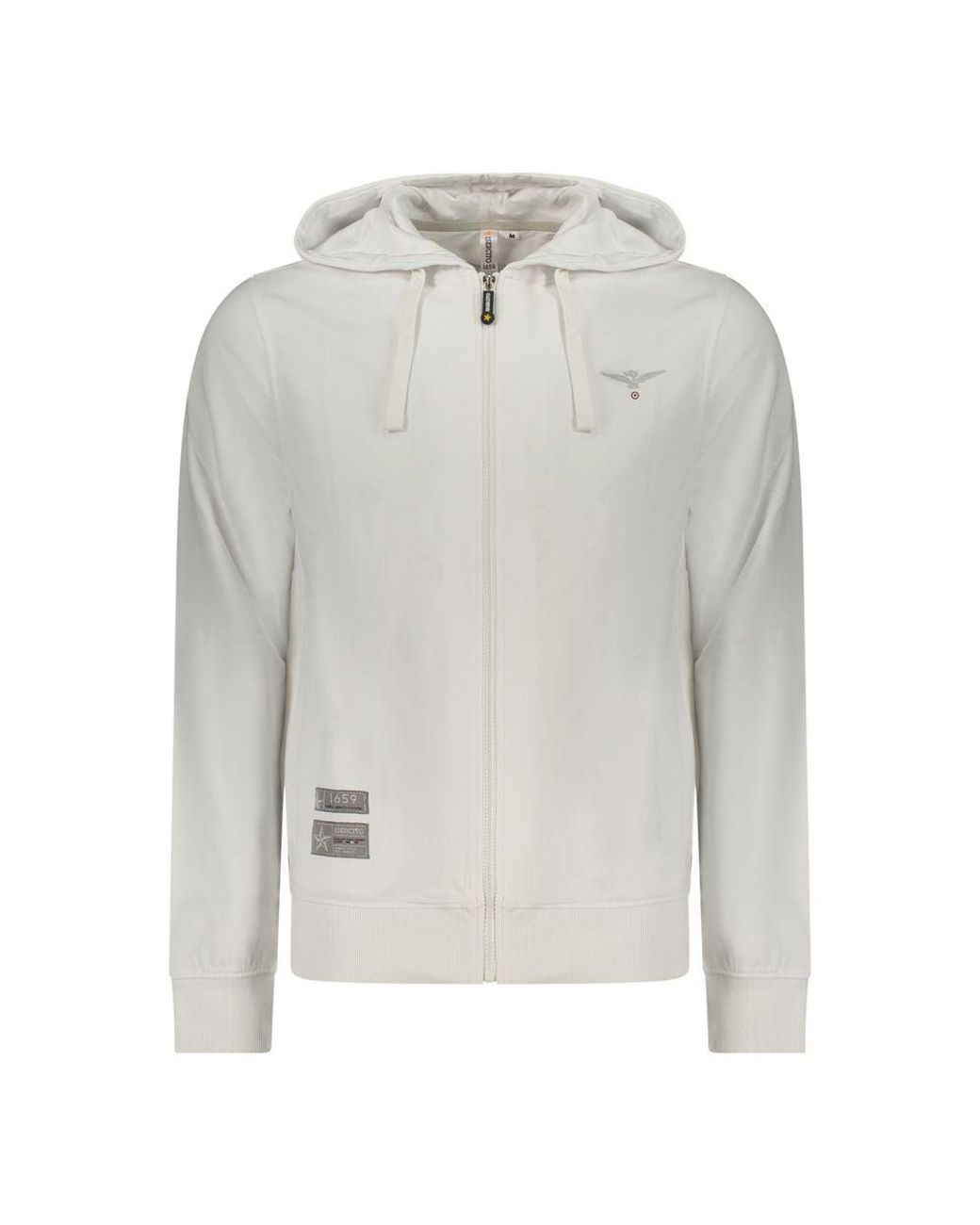 Accademia Militare Gray Bianco Cotton Men's Hoodie for men