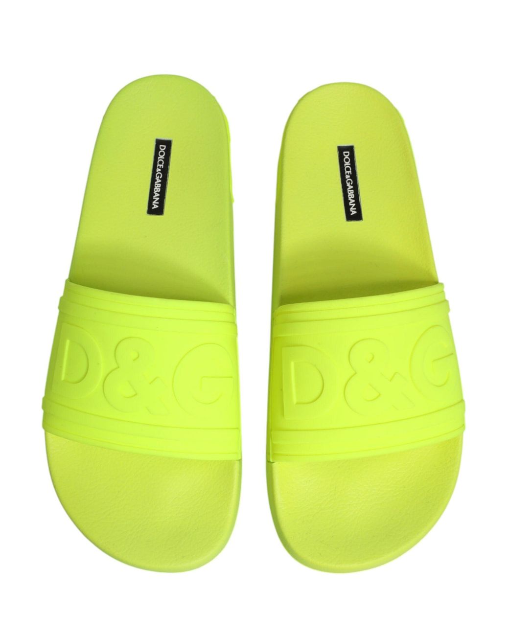 Dolce & Gabbana Yellow Rubber Slides Sandals Beachwear Shoes Tu+Termoplastic for men