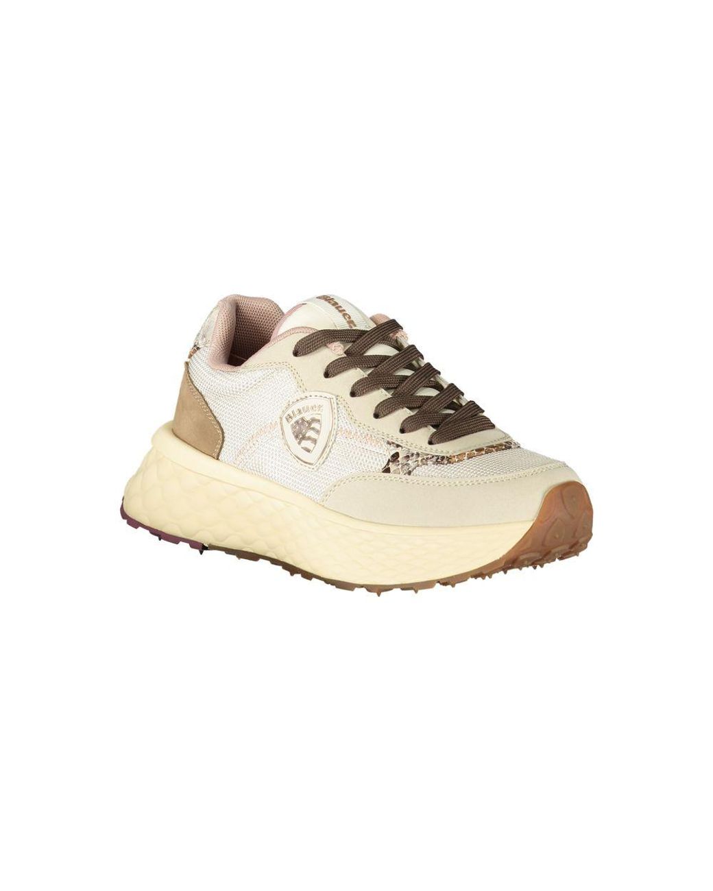 Blauer White Beige Leather Sneaker