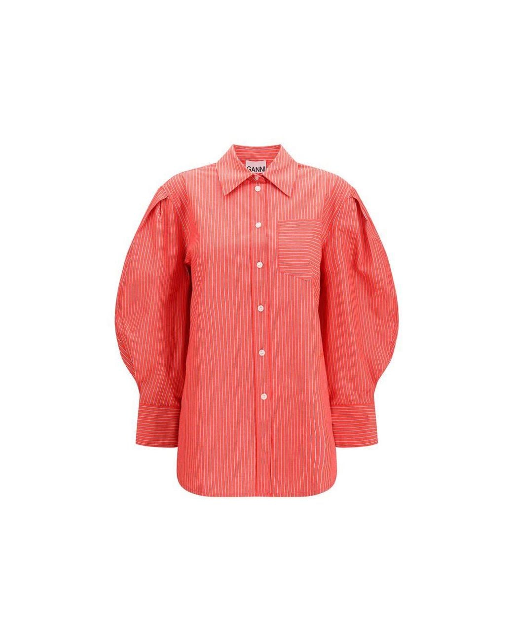 Ganni Red Cotton Blouse