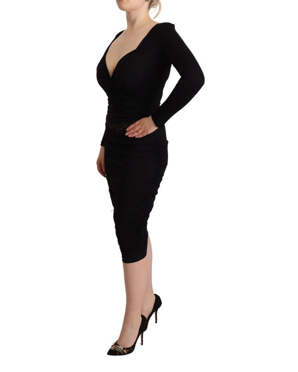 Gianfranco Ferré Black Elegant Sheath Dres With Sweetheart Neckline