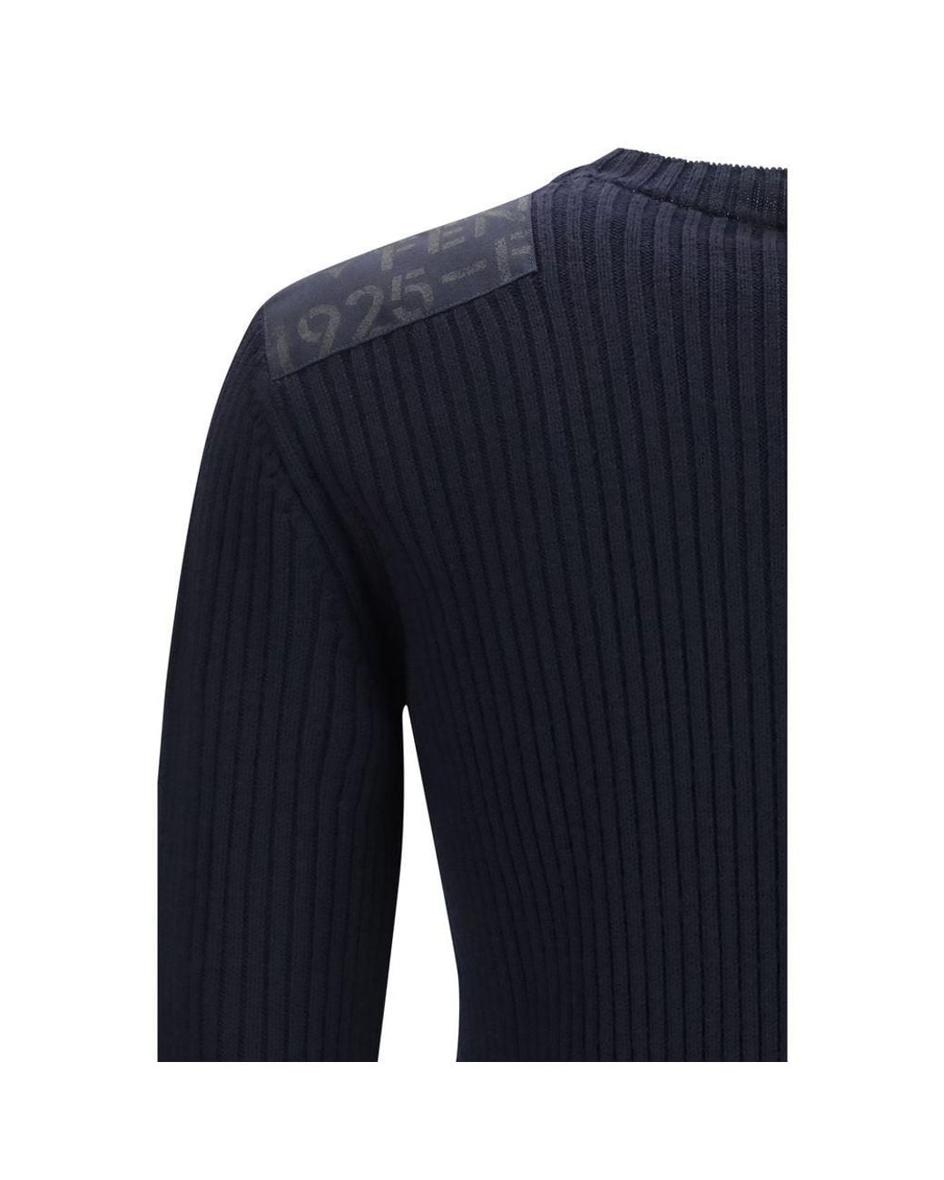 Fendi Blue Wool Oves Aries Sweatshirt for men