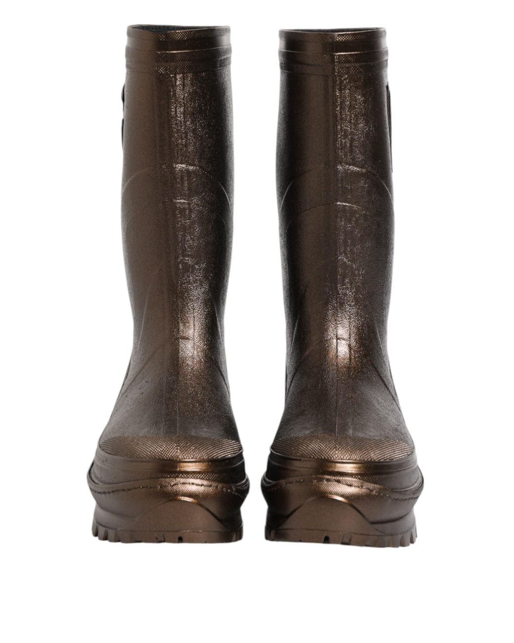 Dolce & Gabbana Brown Rubber Tall Boots