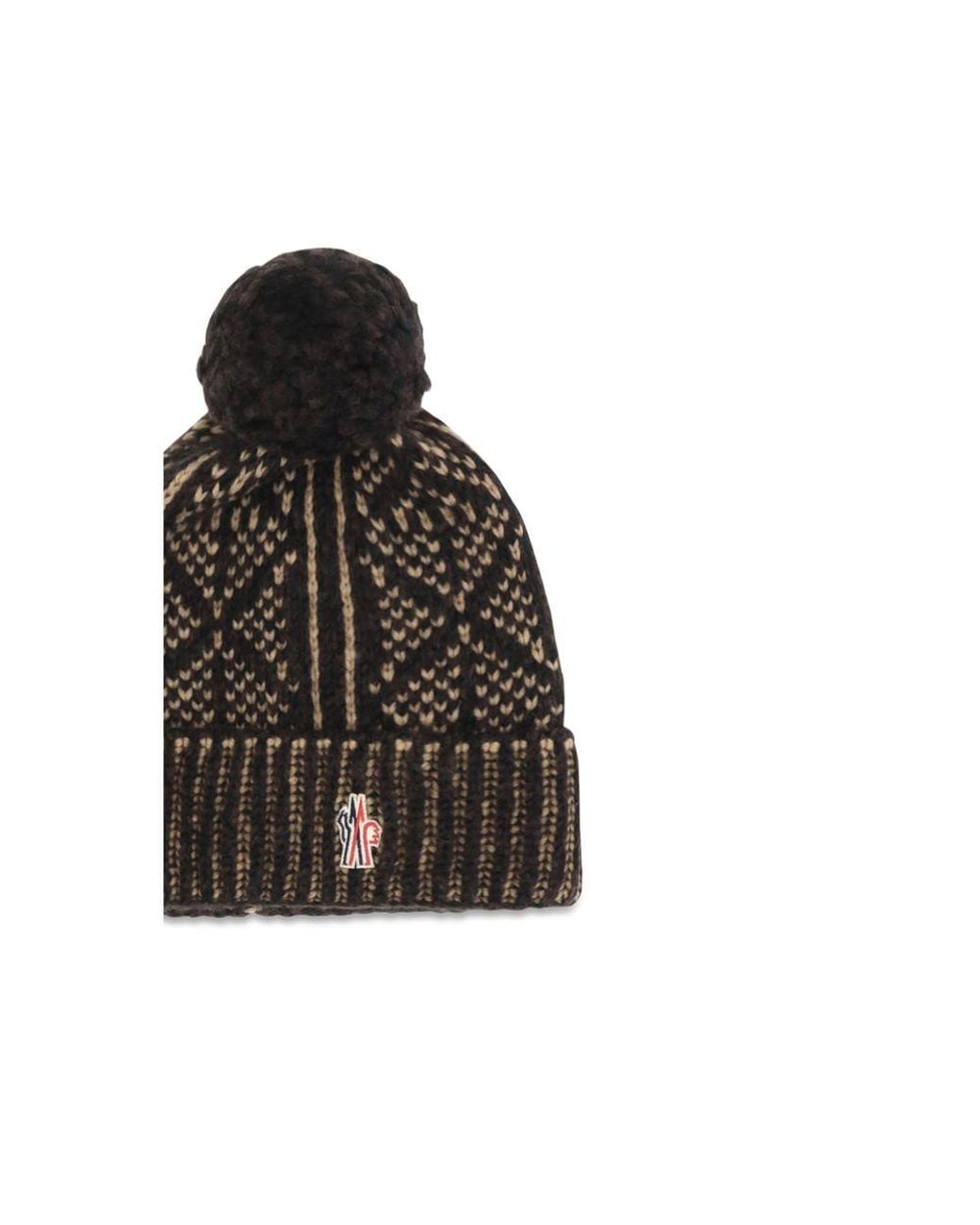 Moncler Black Brown Alpaca Vicugna Pacos Beanie for men