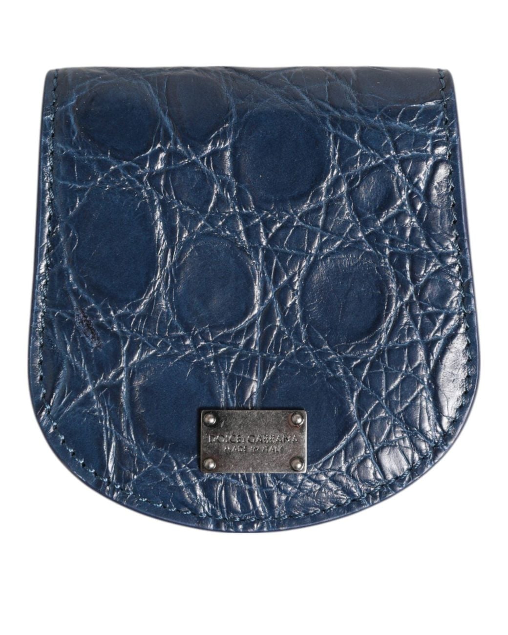 Dolce & Gabbana Blue Exotic Skin Coin Condom Case Holder Pocket Wallet for men