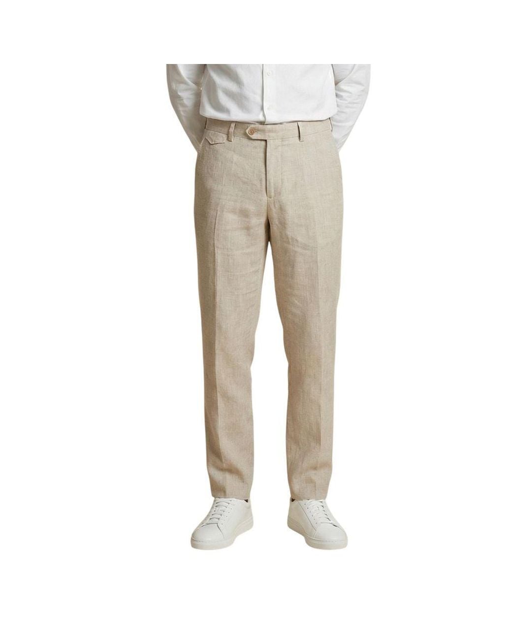 Gianni Lupo Natural Linen Casual Pants for men