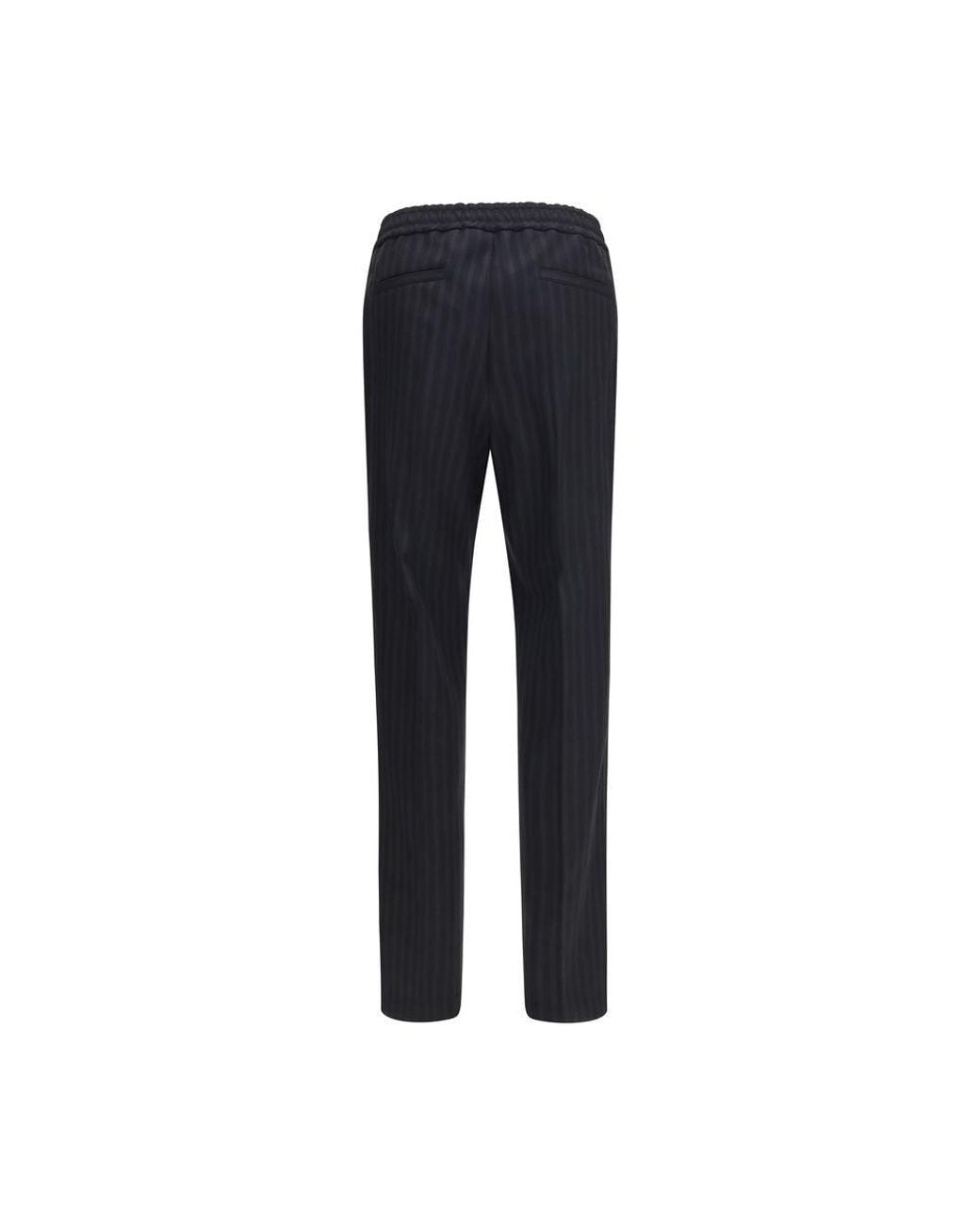 Versace Blue Black Wool Oves Aries Dress Pants for men