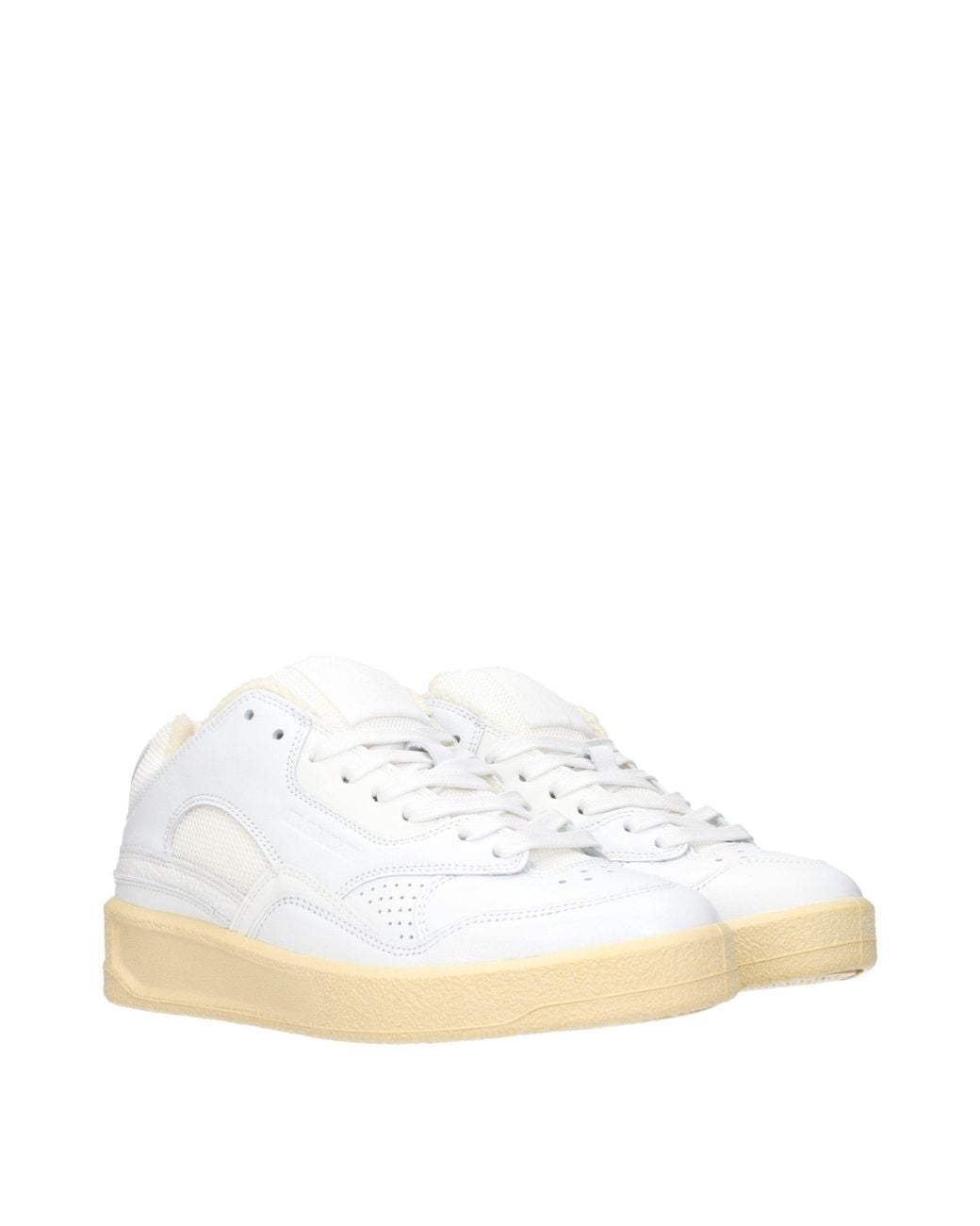 Jil Sander White Leather Low Top Sneakers
