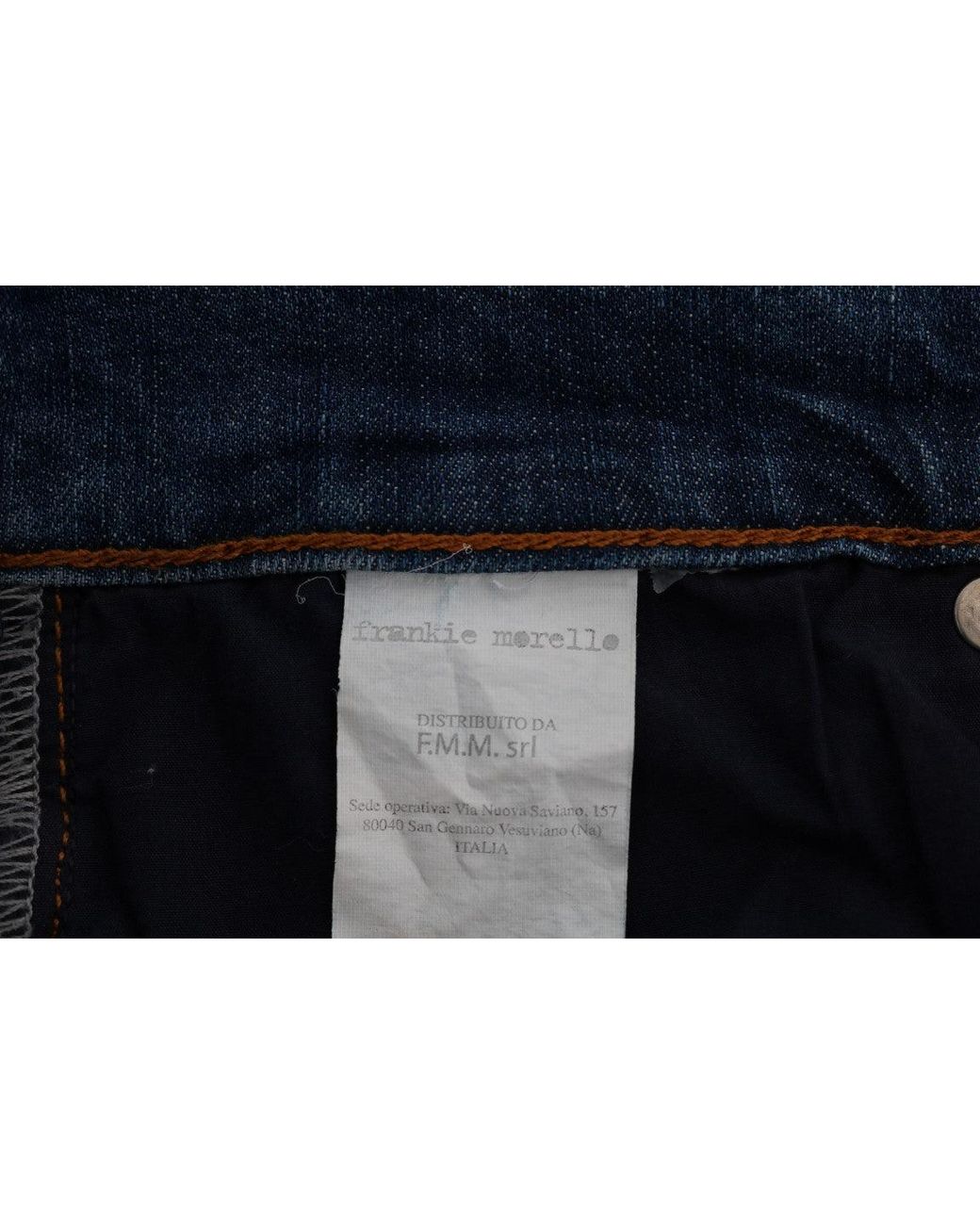 Frankie Morello Blue Wash Torn Dunfermile Slim Fit Jeans for men