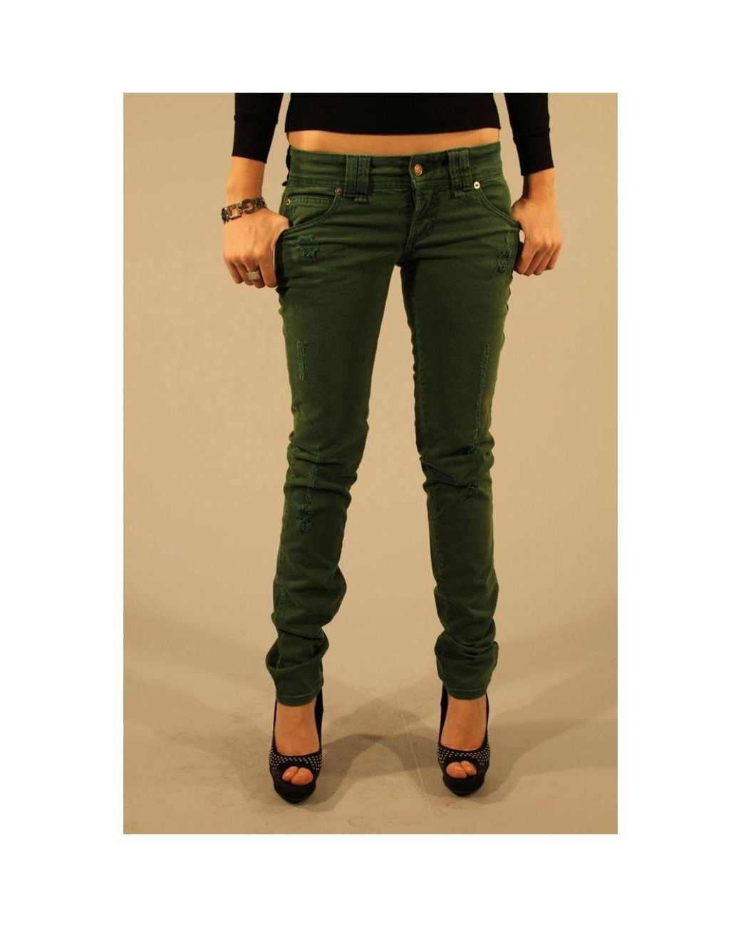 John Galliano Green Verde Cotton Jeans