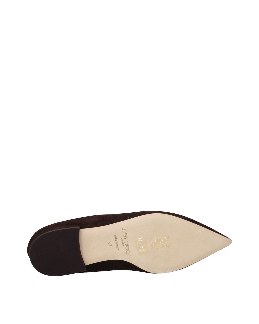 Jimmy Choo Black Brown Leather Ballet Flats