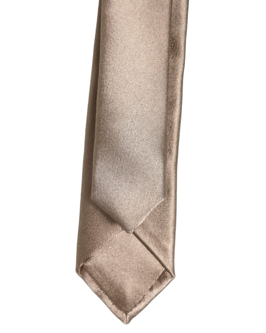 Dolce & Gabbana Natural Satin Silk Adjustable Tied Necktie Tie for men