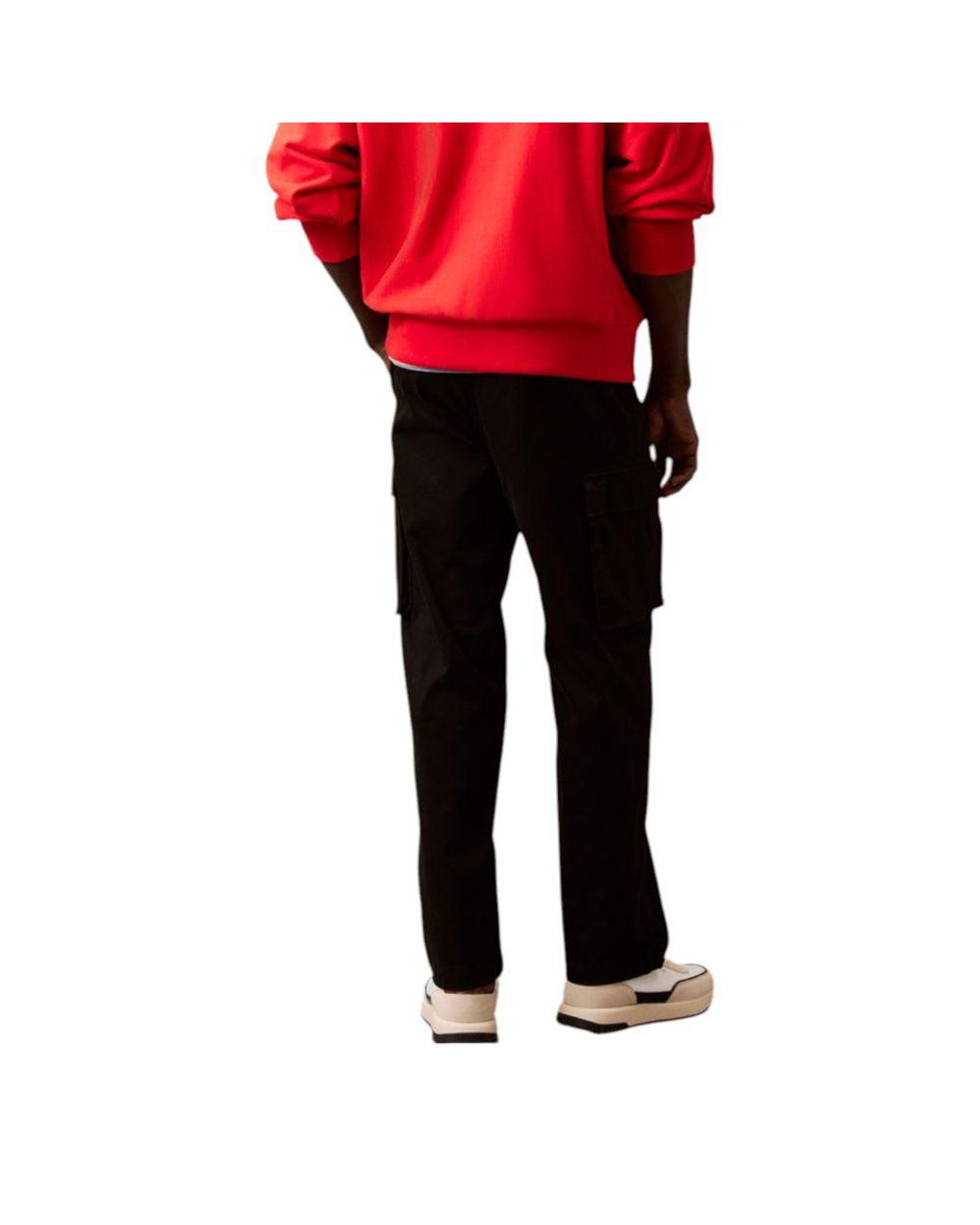 Calvin Klein Red Black Cotton Cargo Pants for men