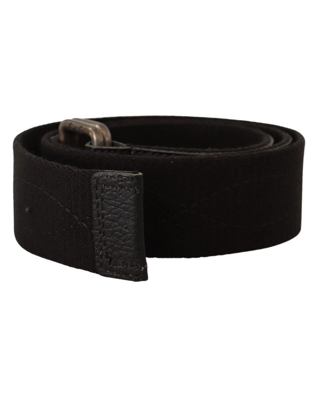 CoSTUME NATIONAL Black Cotton Ducati Metal Buckle Belt