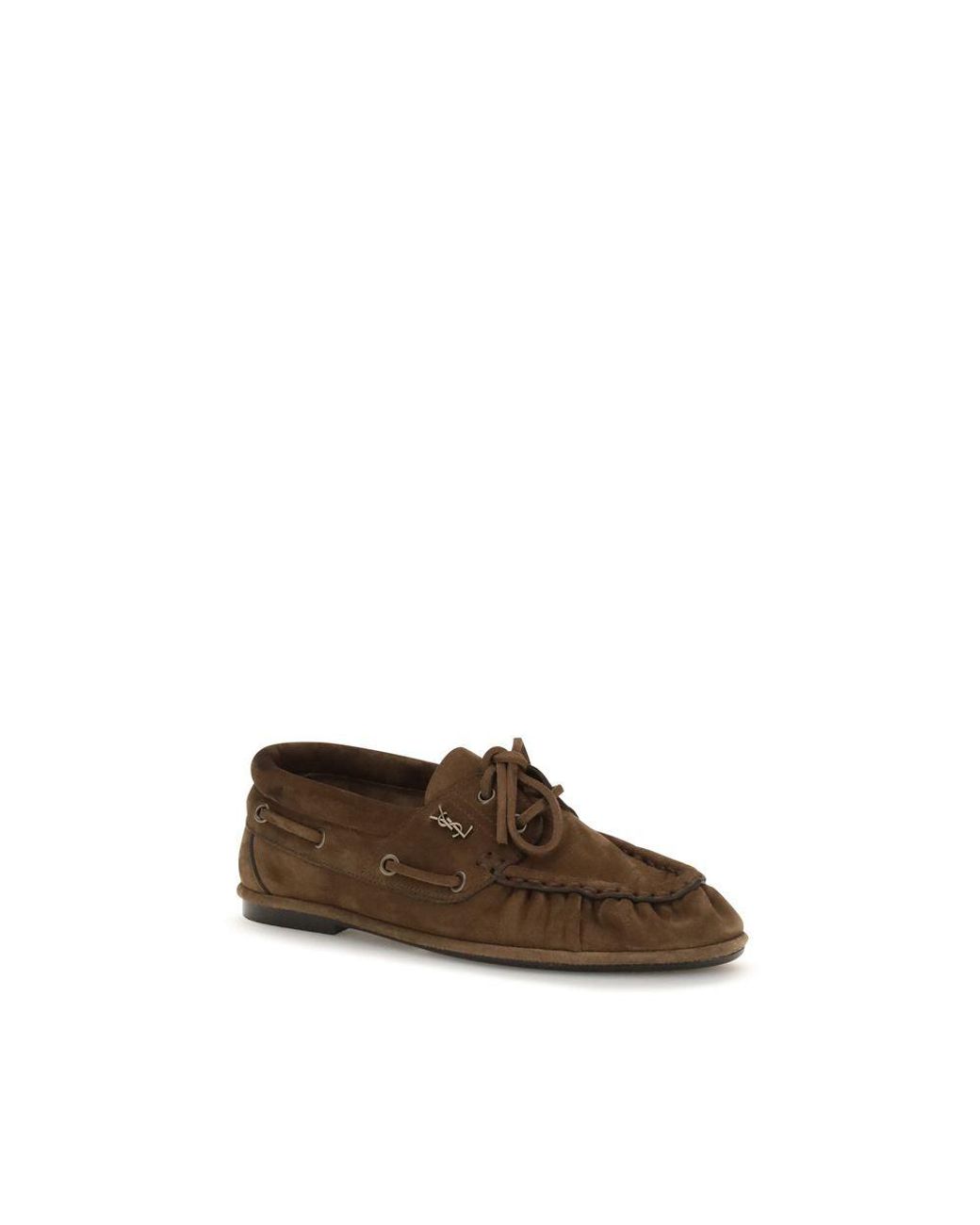Saint Laurent Brown Suede Leather Slip