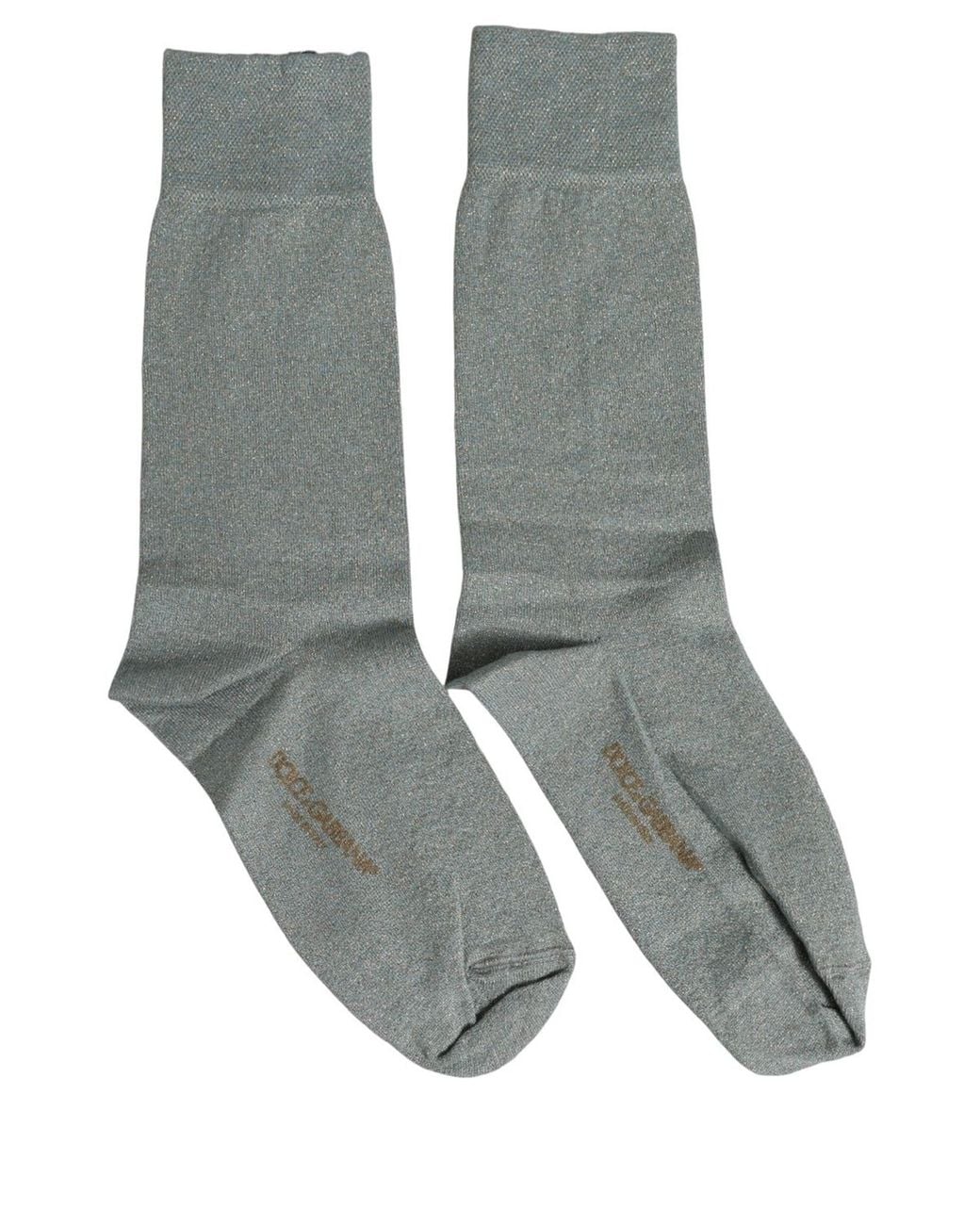 Dolce & Gabbana Gray Viscose Logo Mid Calf Accessory Socks Clothing