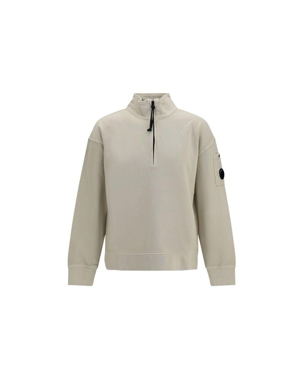 C P Company Gray Beige Cotton Sweatshirt for men