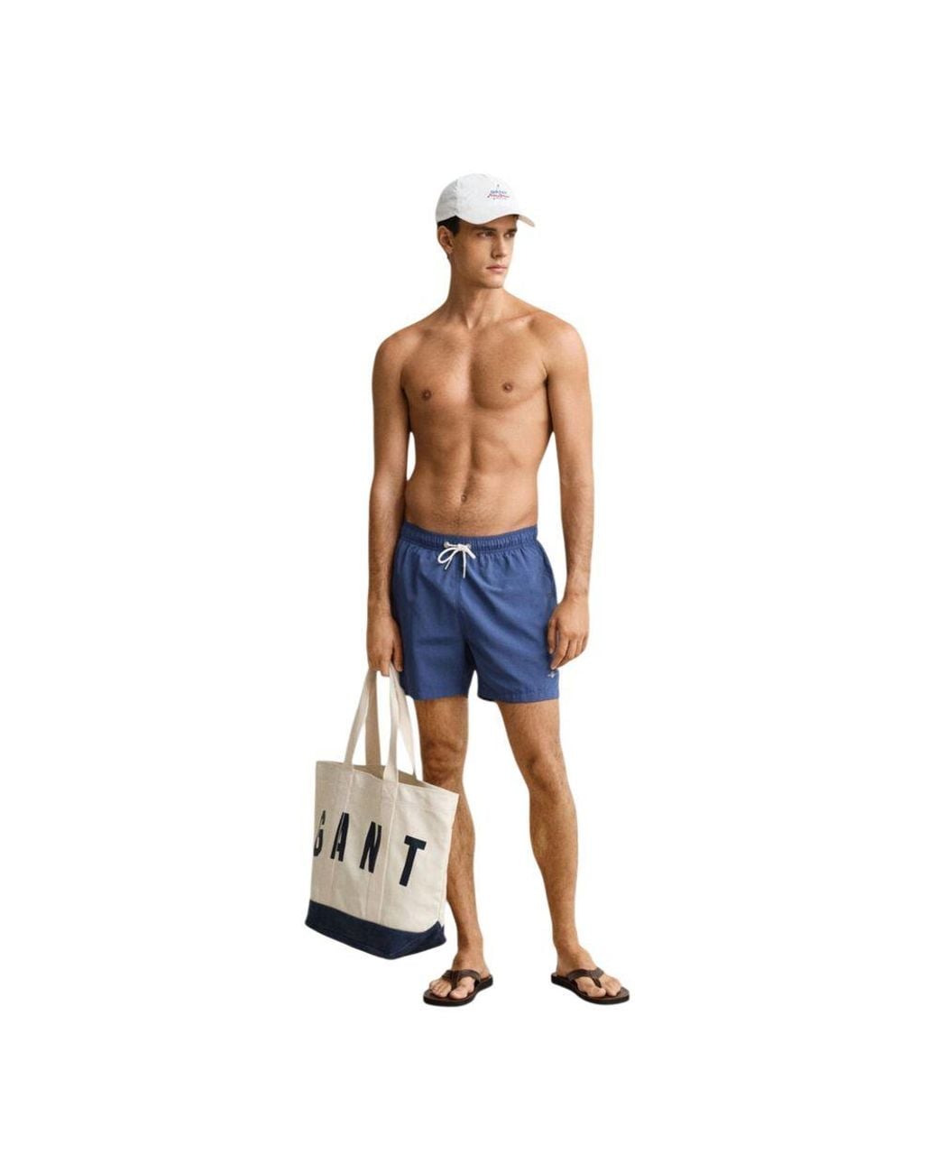 Gant Blue Recycled Polyamide Swim Shorts for men