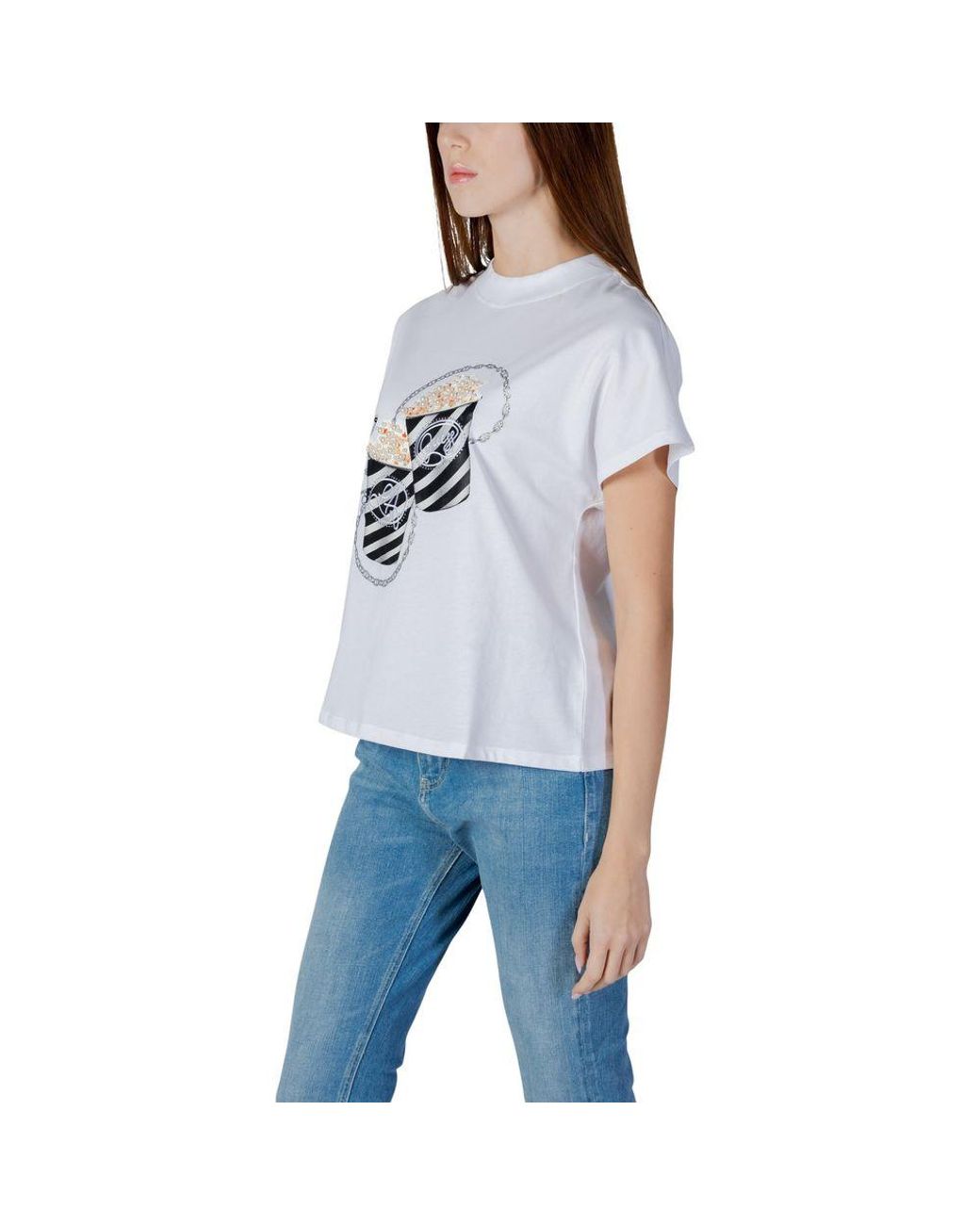 Guess Blue White Cotton T