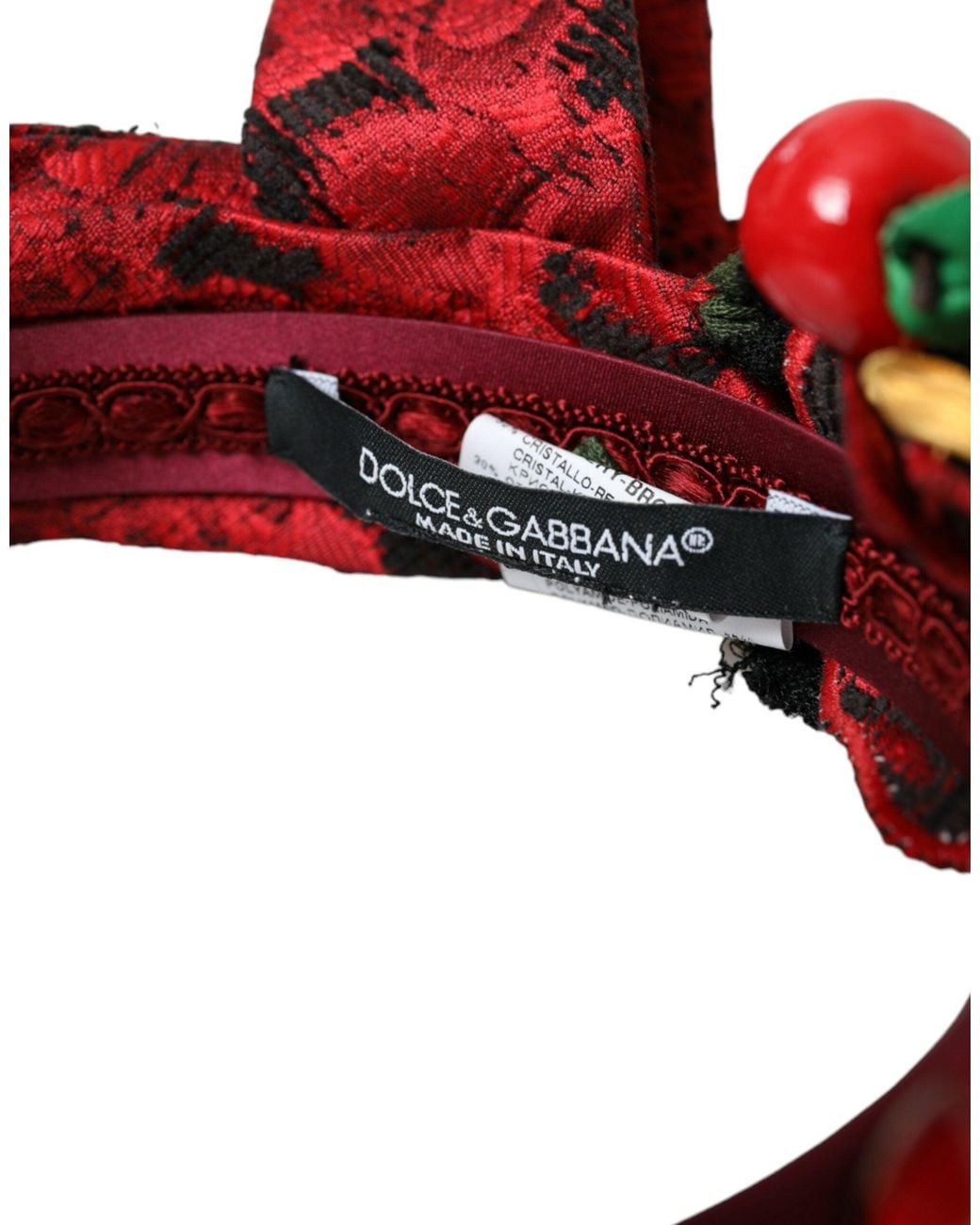 Dolce & Gabbana Red Cherry Sicily Embellished Hairband Diadem
