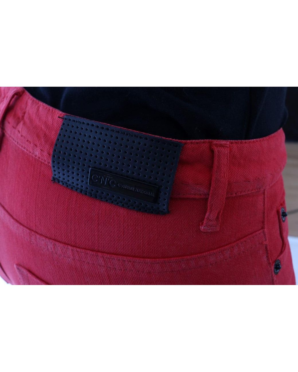 CoSTUME NATIONAL Red Radiant Super Slim Designer Jeans
