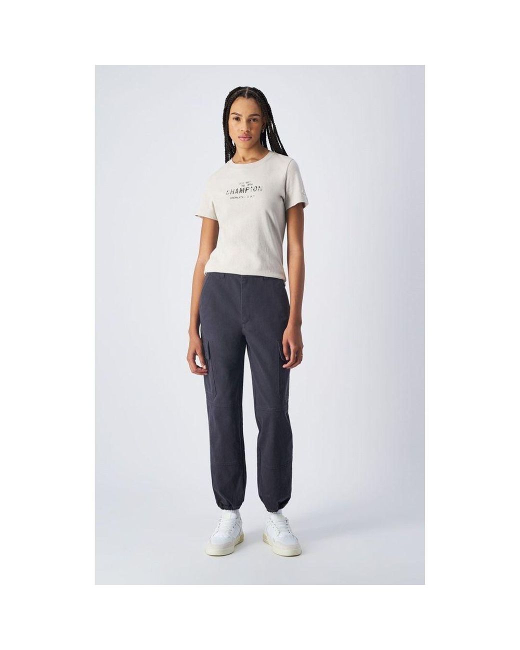 Champion Blue Black Cotton Joggers (workout Pants)