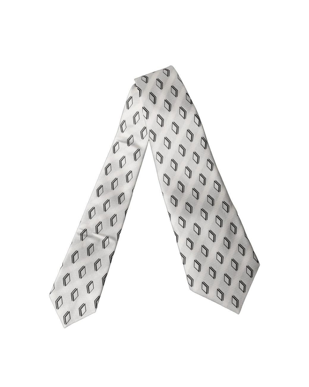 Dolce & Gabbana White Patterned Silk Adjustable 'Sd Neckwomen's Tie