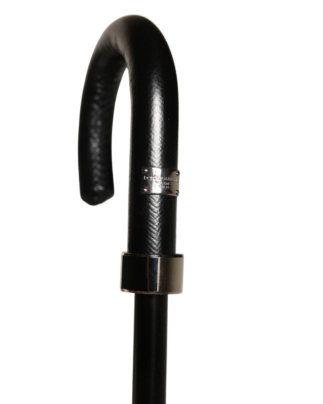 Dolce & Gabbana Multicolor Black White Gingham Check Cotton Long Handle Umbrella