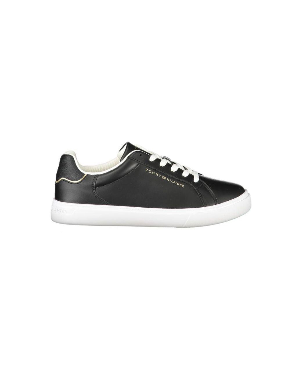 Tommy Hilfiger Black Leather Sneakers Fw0Fw04276