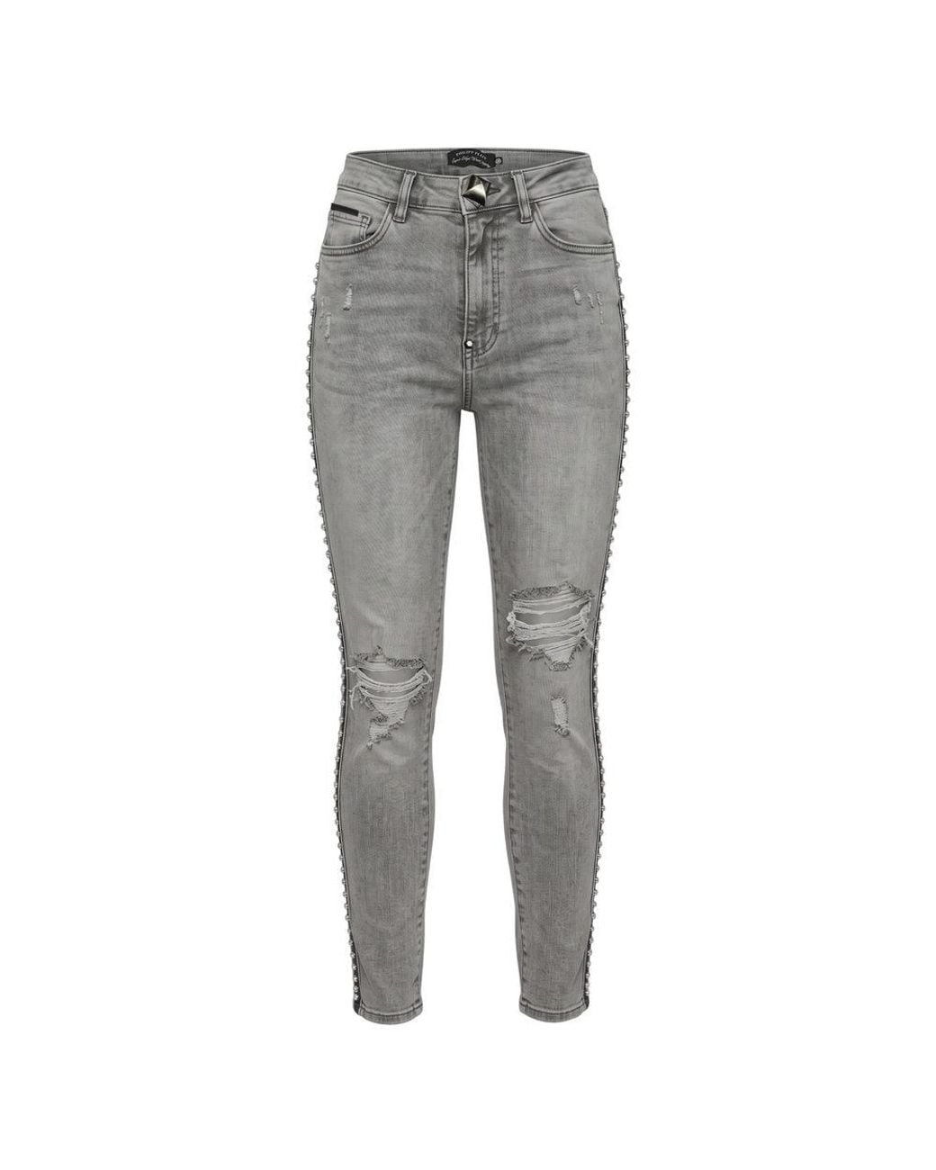 Philipp Plein Gray Grey Cotton Pants