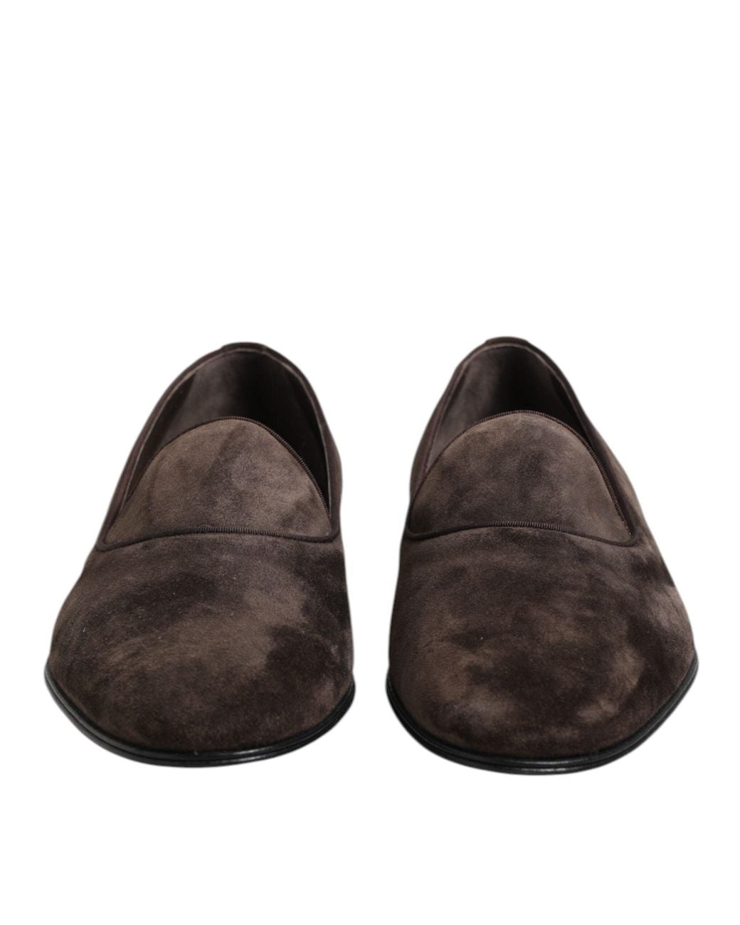 Dolce & Gabbana Black Brown Velvet Leather Slip On Loafers Shoes for men