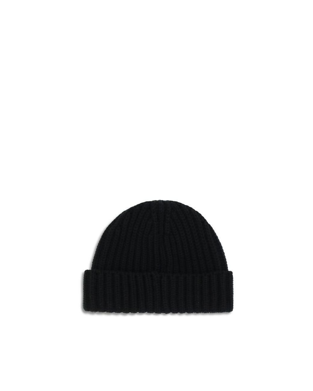 Prada Black Virgin Wool Beanie Hat