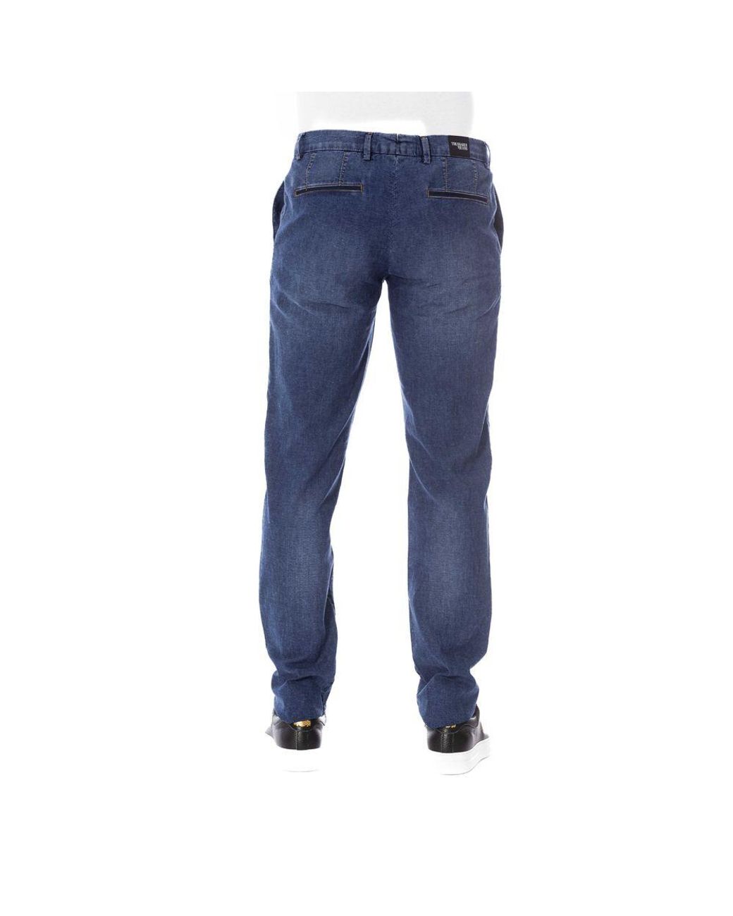 Trussardi Blue Sleek Cotton Denim With Classic Fixings for men