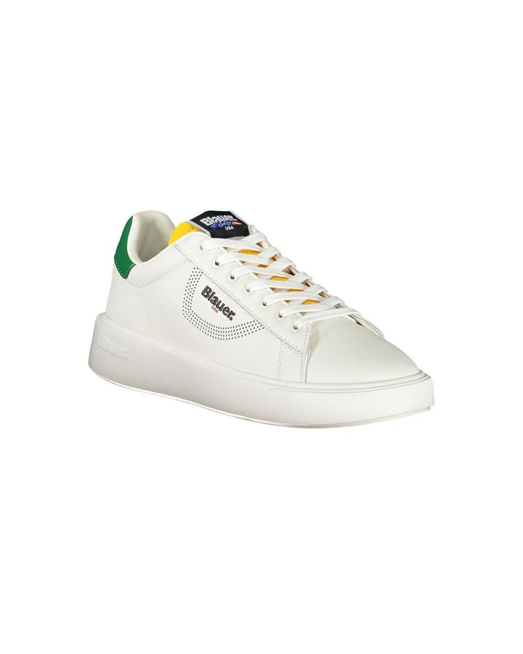 Blauer White Leather Sneaker for men