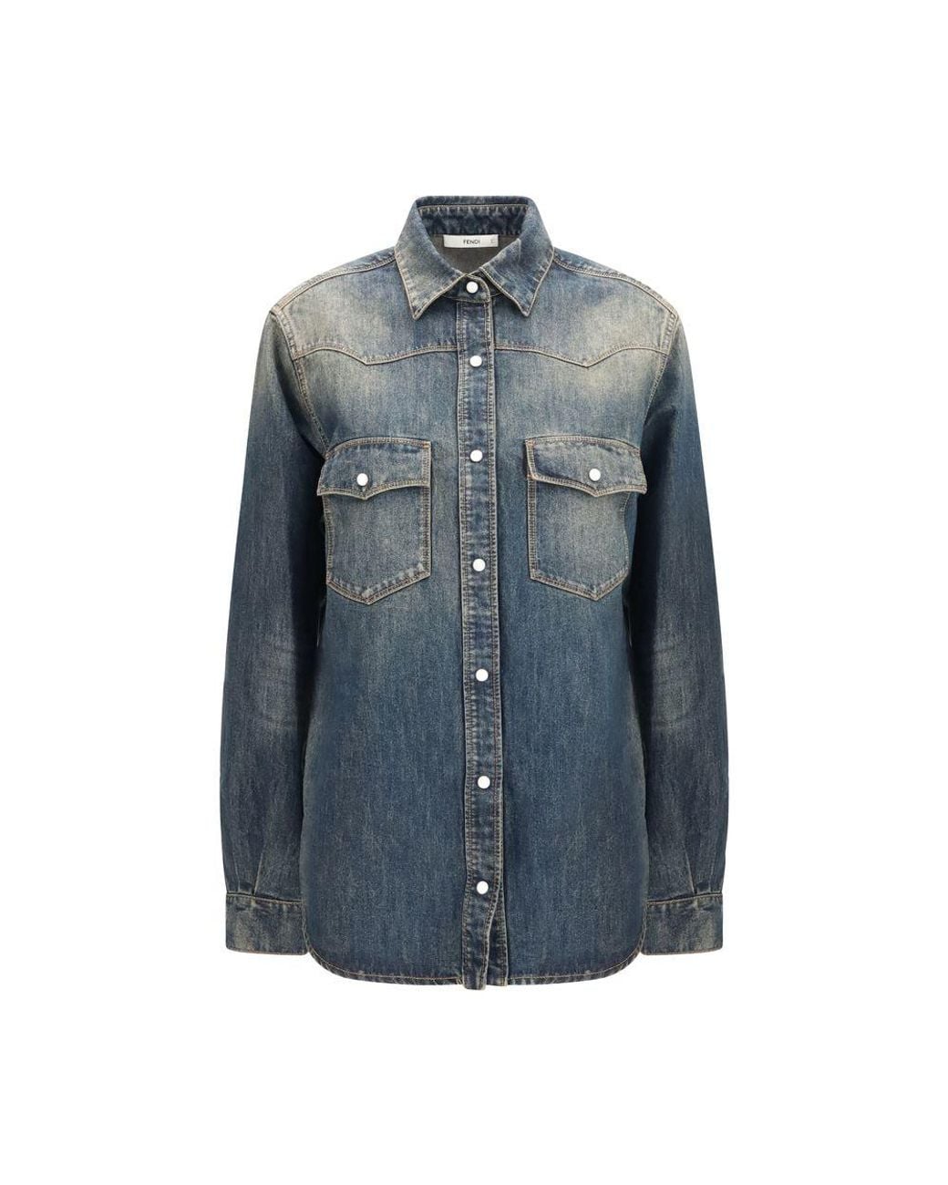 Fendi Blue Denim Shirt