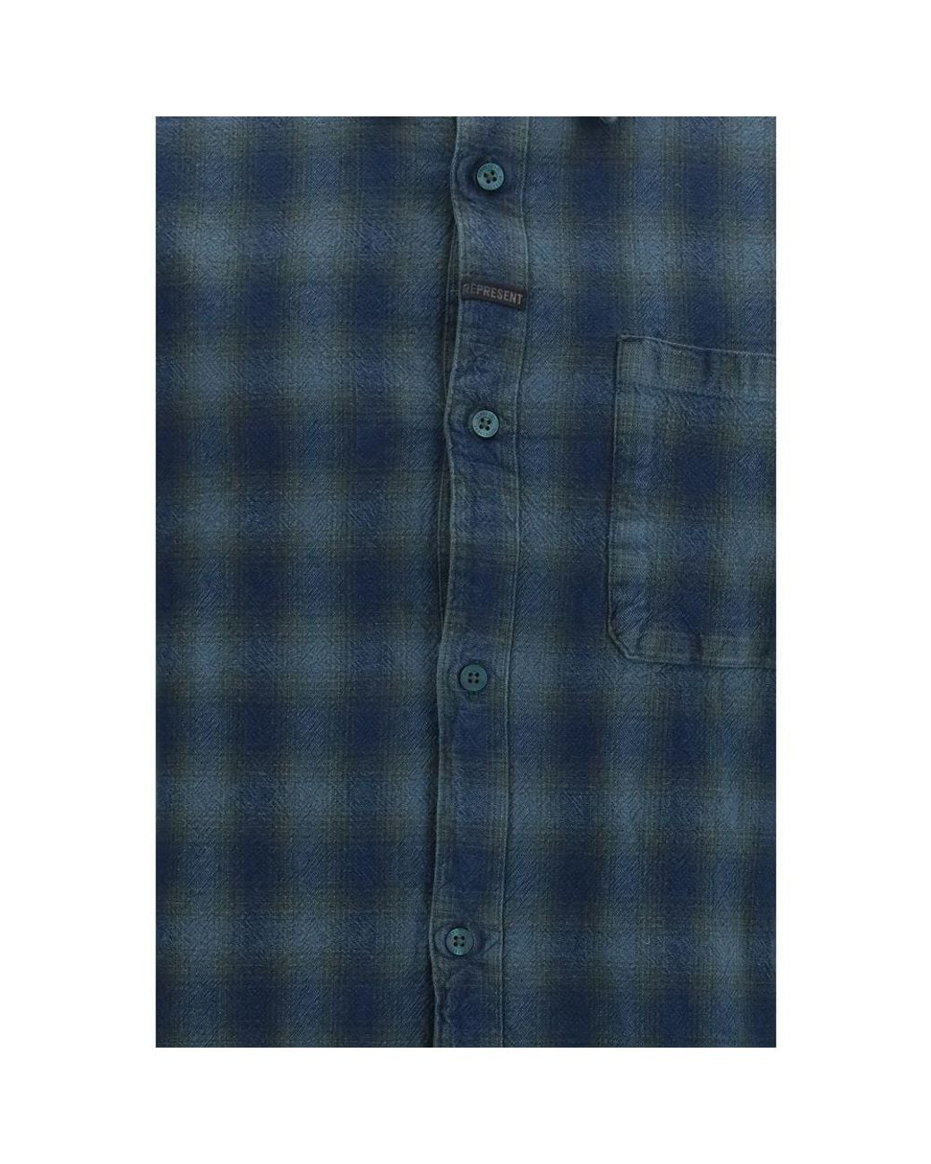 Represent Blue Bicolor Cotton Pattern Shirt for men