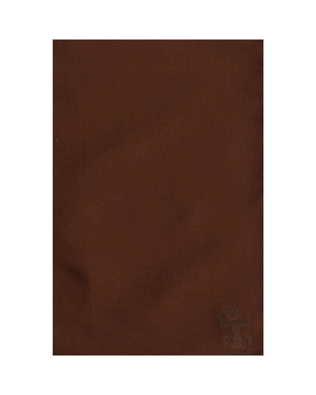 Brunello Cucinelli Brown Silk Pocket Square for men