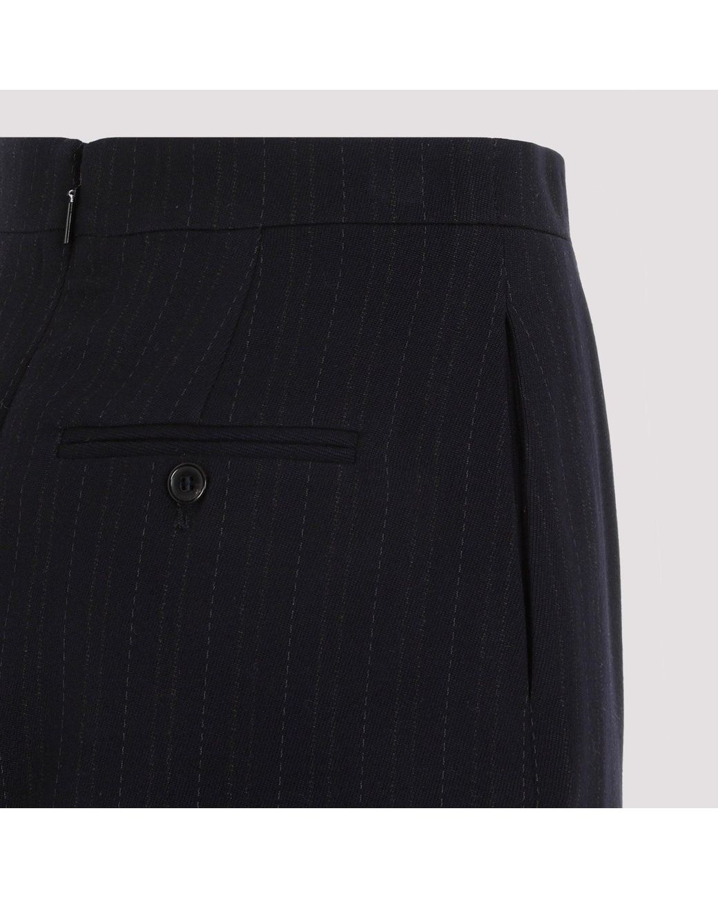Saint Laurent Black Mid-rise Split-hem Wool-blend Midi Skirt
