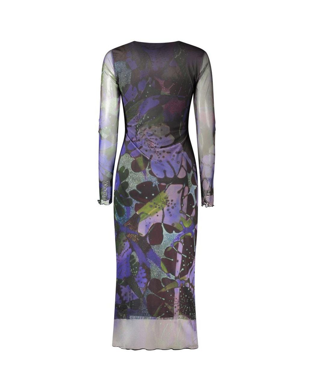Desigual Blue Purple Polyester Casual Dress