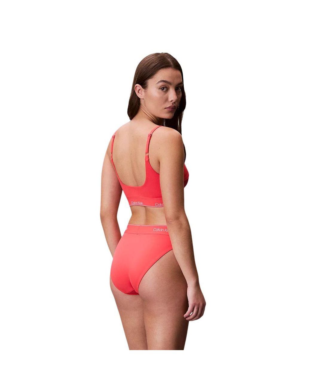 Calvin Klein Red Orange Recycled Polyester Bikini