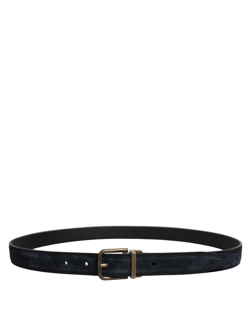 Dolce & Gabbana Black Leather Tone Metal Buckle Belt Calf for men