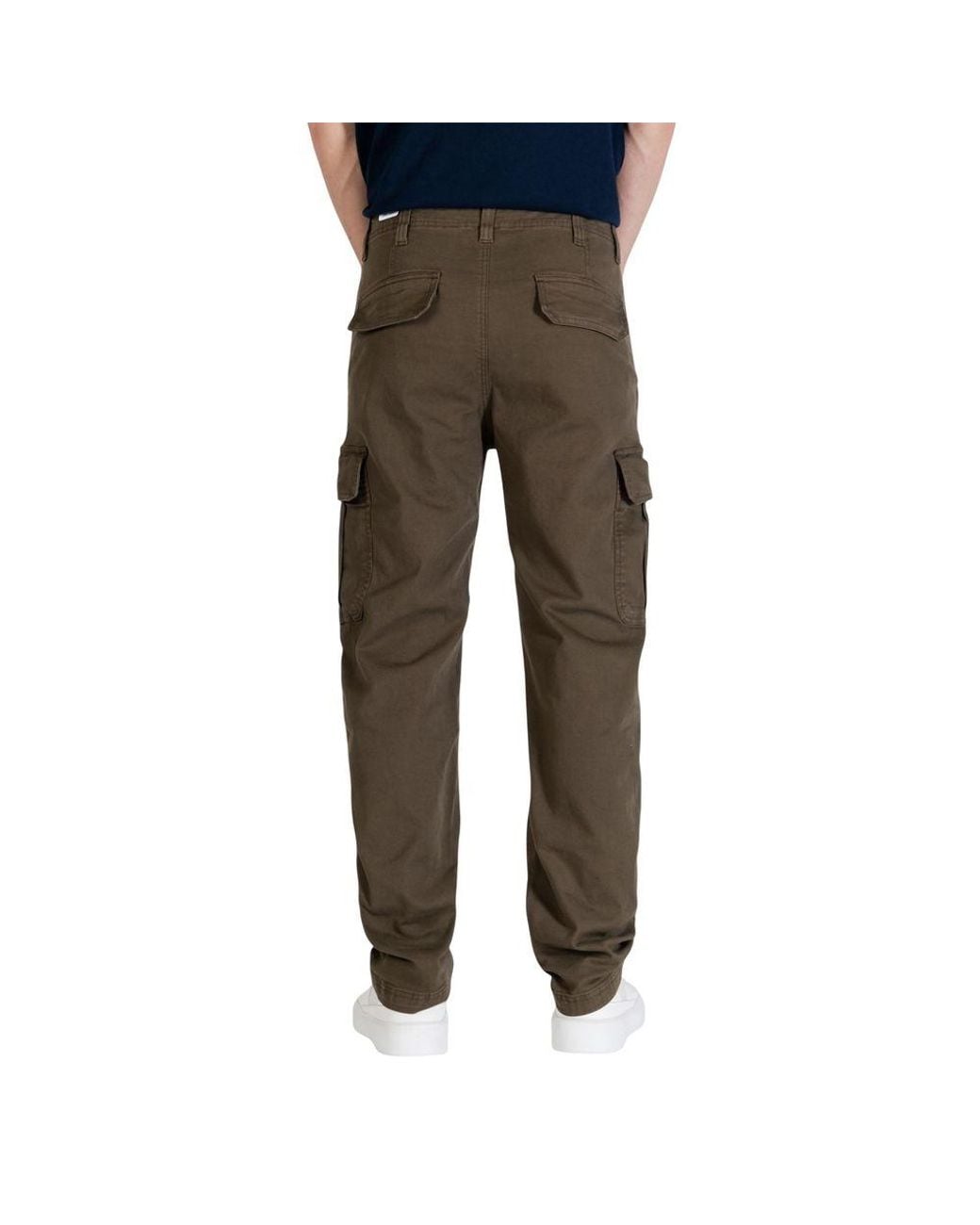 Tommy Hilfiger Brown Green Recycled Cotton Cargo Pants for men