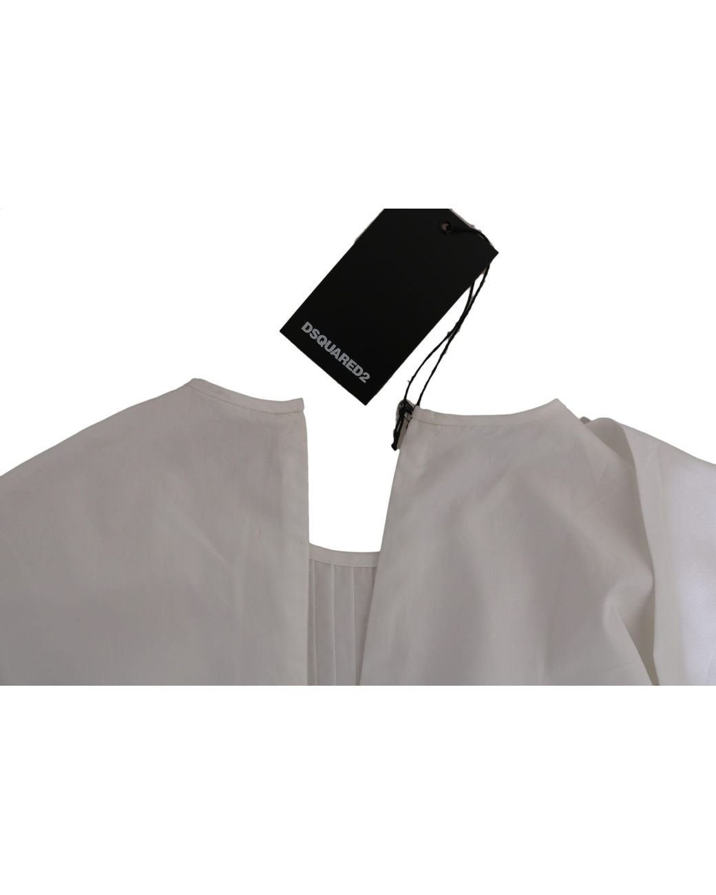 DSquared² Gray White Crew Neck Long Sleeve Cotton Blouse